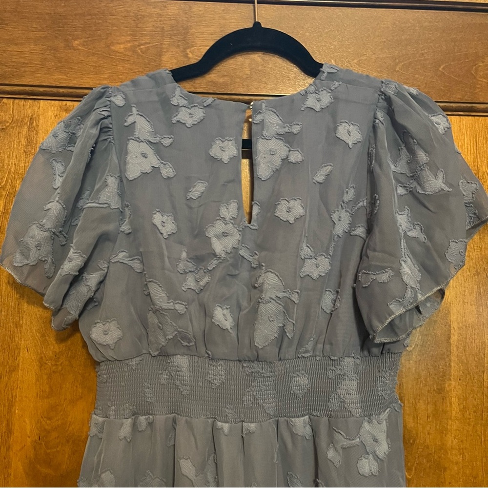Baltic Born June Smocked Midi Dress Blue Medium New! - Picture 7 of 8